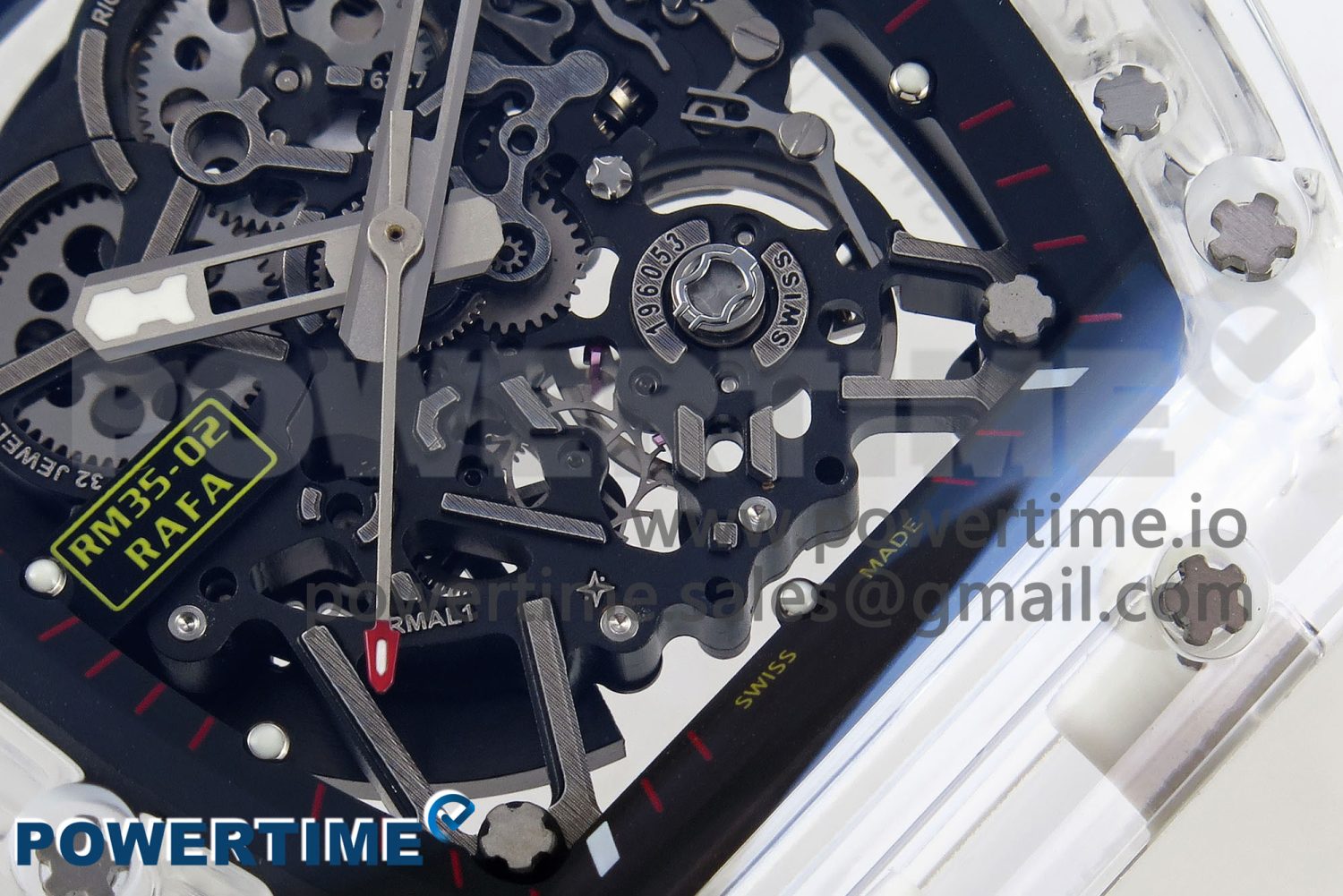 RM035-02 Transparent RMF 1:1 Best Edition Skeleton Dial on Transparent Rubber Strap RMAL1 - Image 5
