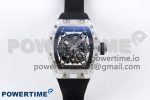 RM035-02 Transparent RMF 1:1 Best Edition Skeleton Dial on Black Rubber Strap RMAL1