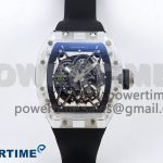 RM035-02 Transparent RMF 1:1 Best Edition Skeleton Dial on Black Rubber Strap RMAL1