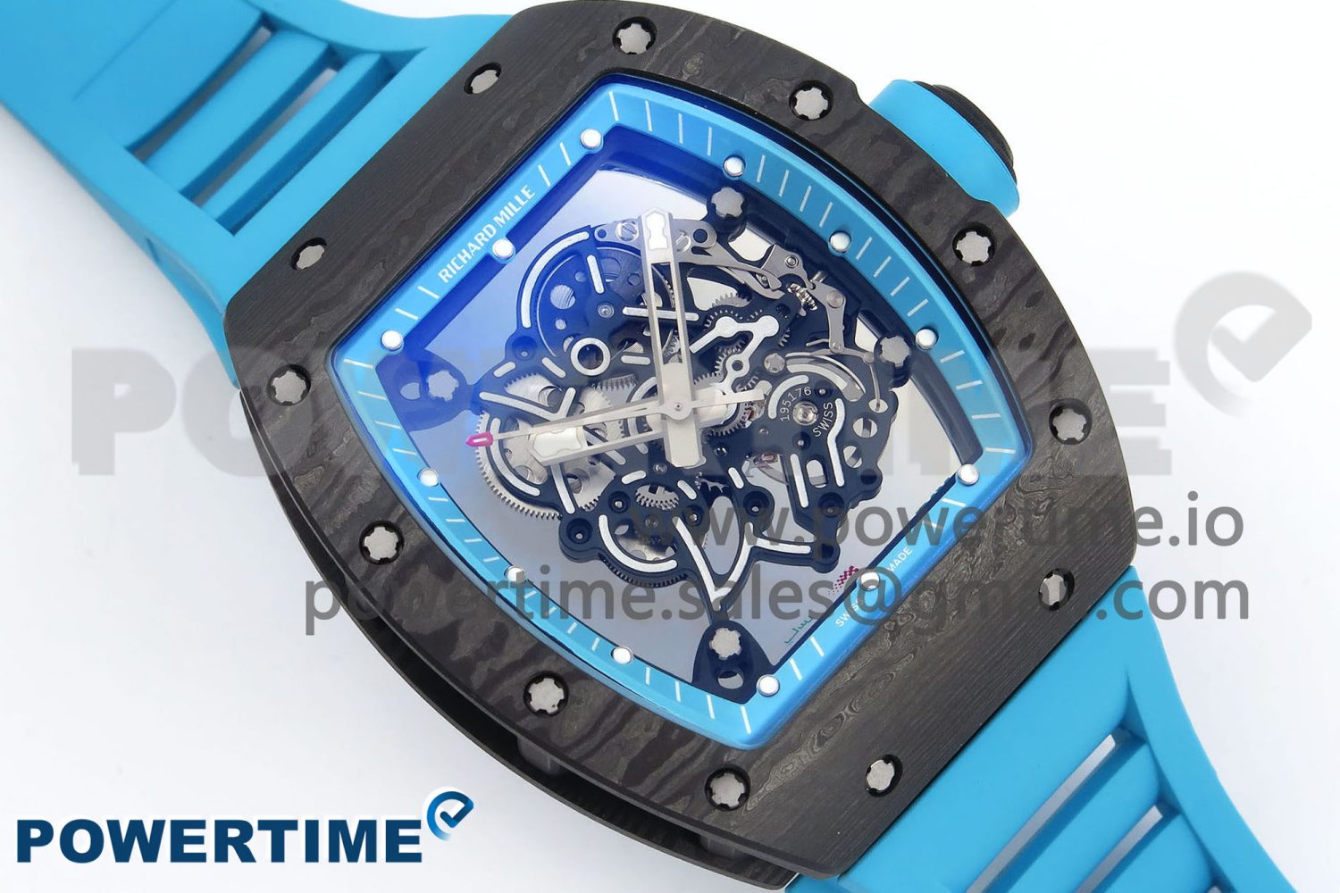RM055 NTPT ZF 1:1 Best Edition Blue Bezel Blue Crown on Rubber Strap RMUL2 Super Clone - Image 3