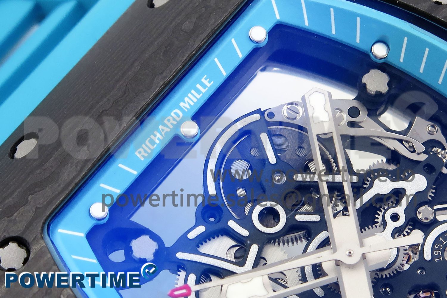 RM055 NTPT ZF 1:1 Best Edition Blue Bezel Blue Crown on Rubber Strap RMUL2 Super Clone - Image 9