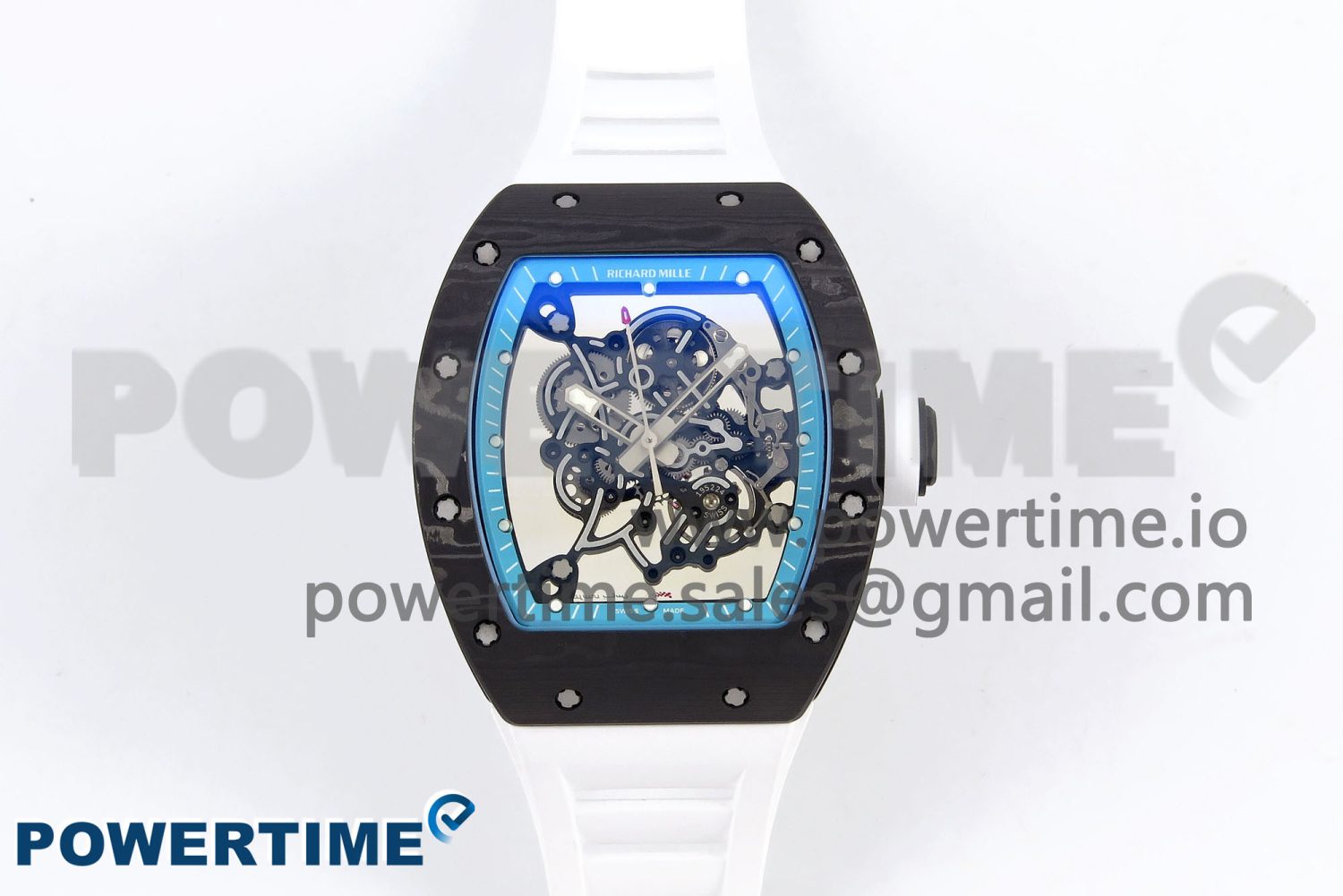 RM055 NTPT ZF 1:1 Best Edition Blue Bezel White Crown on Rubber Strap RMUL2 Super Clone - Image 1