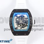 RM055 NTPT ZF 1:1 Best Edition Blue Bezel White Crown on Rubber Strap RMUL2 Super Clone