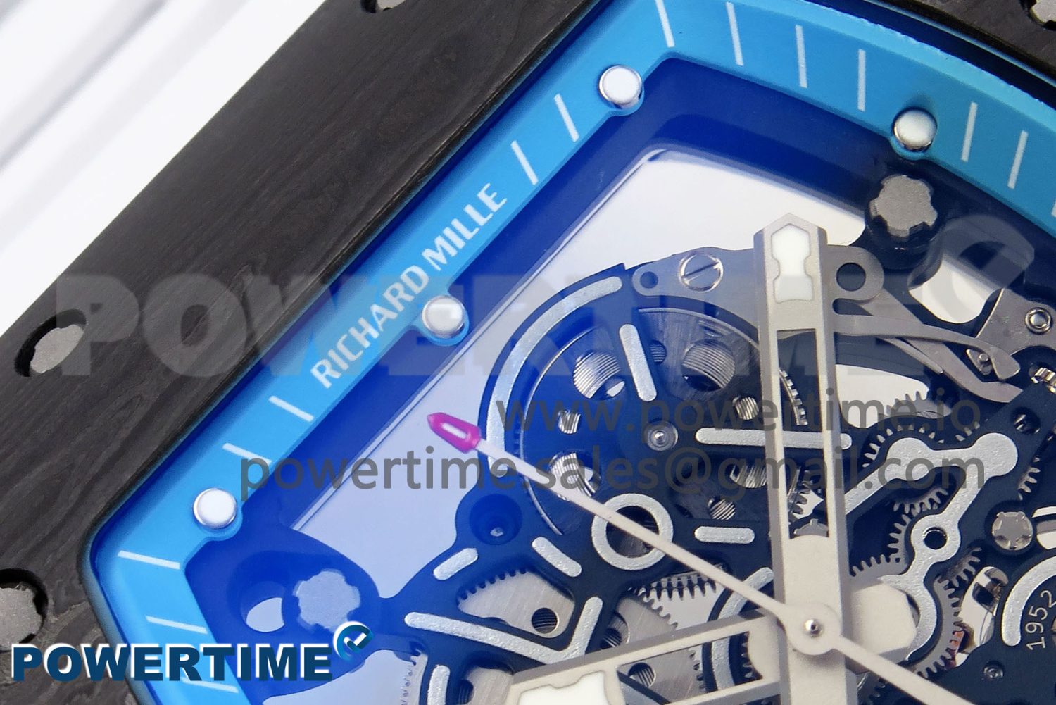 RM055 NTPT ZF 1:1 Best Edition Blue Bezel White Crown on Rubber Strap RMUL2 Super Clone - Image 9