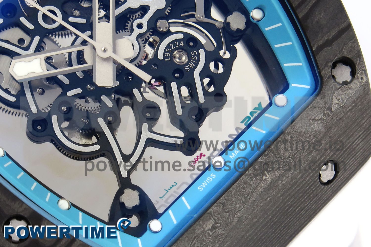 RM055 NTPT ZF 1:1 Best Edition Blue Bezel White Crown on Rubber Strap RMUL2 Super Clone - Image 10