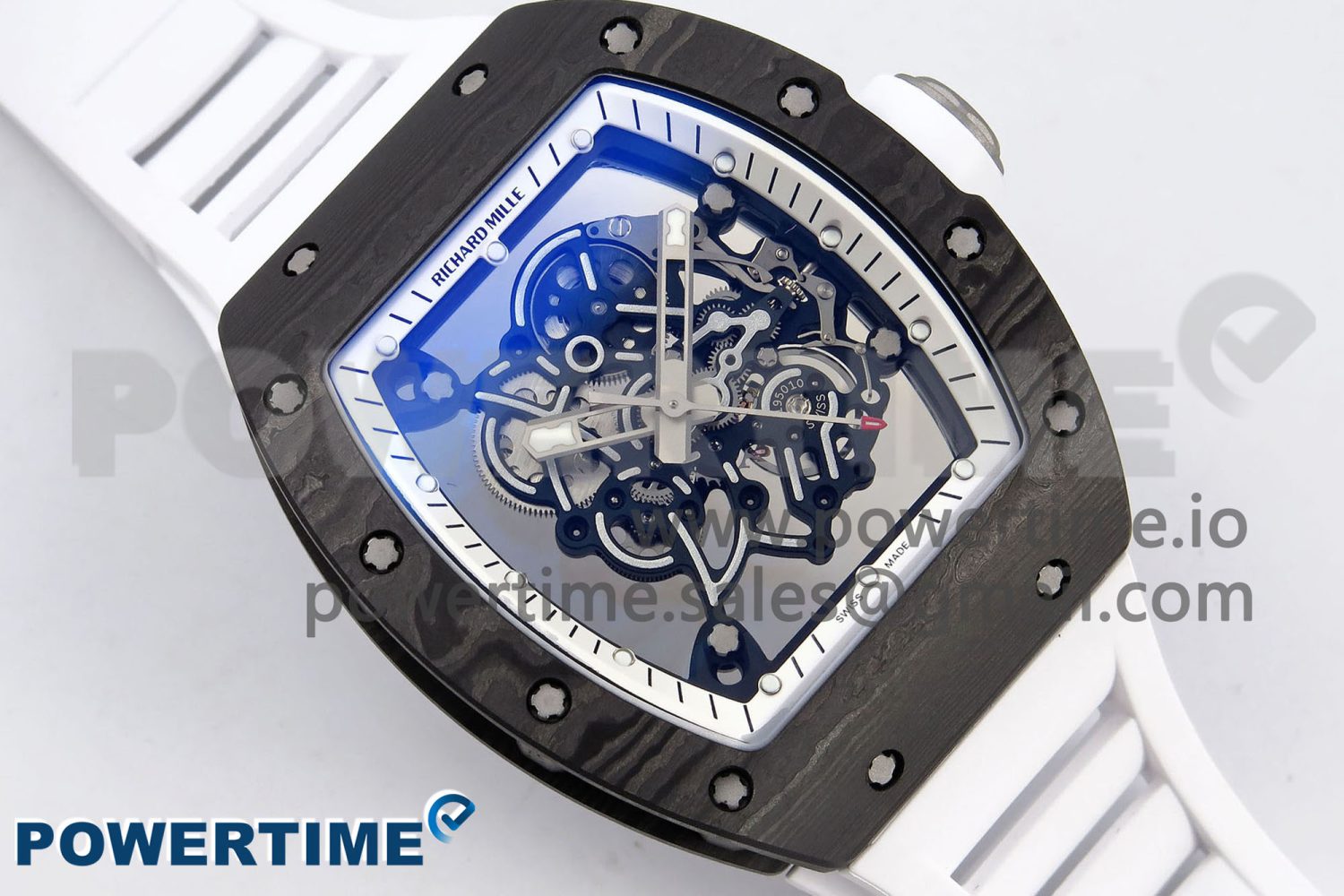 RM055 NTPT/Ti ZF 1:1 Best Edition White Bezel White Crown on Rubber Strap RMUL2 Super Clone - Image 3