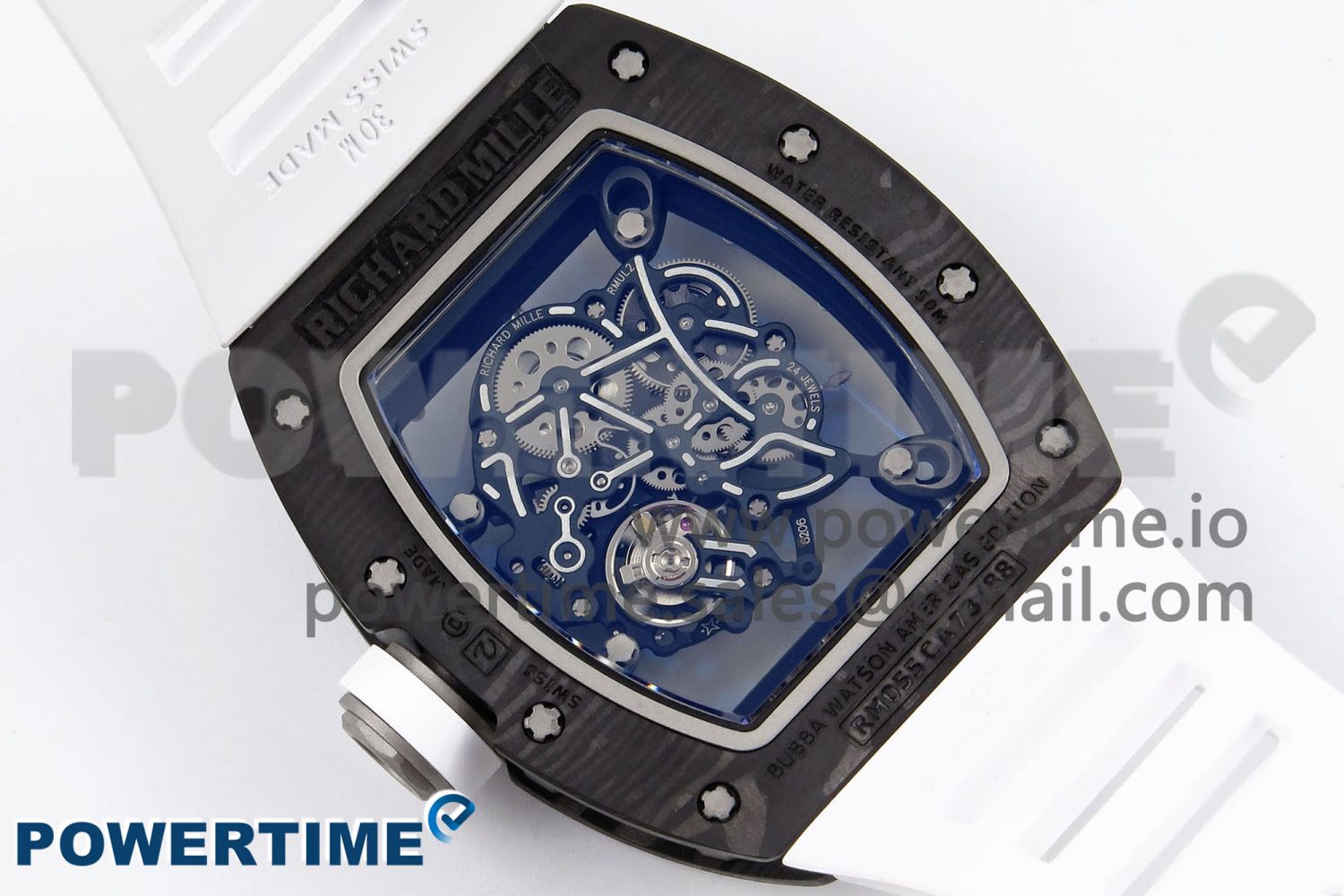 RM055 NTPT/Ti ZF 1:1 Best Edition White Bezel White Crown on Rubber Strap RMUL2 Super Clone - Image 8