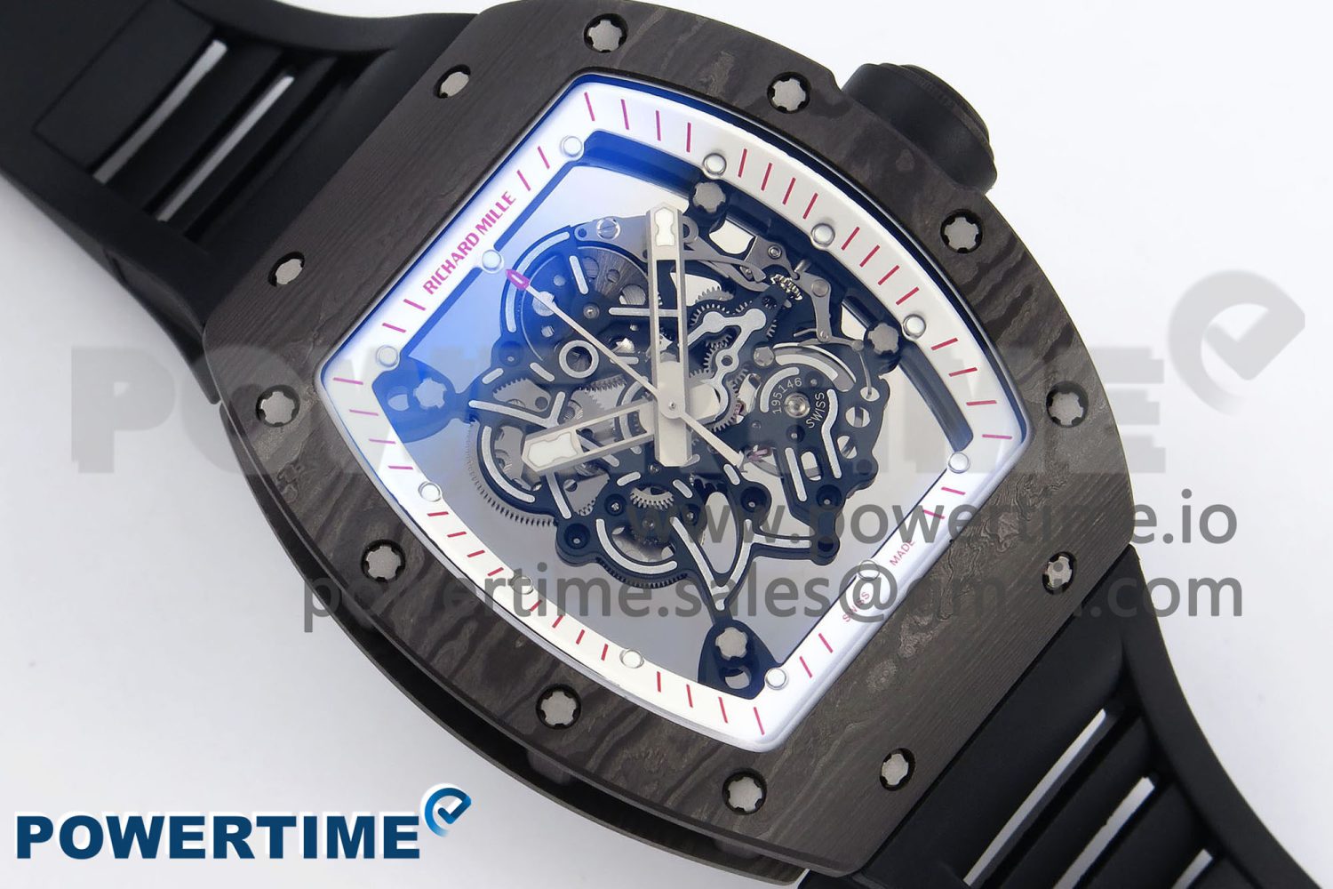 RM055 NTPT/Ti ZF 1:1 Best Edition White Bezel Black Crown on Rubber Strap RMUL2 Super Clone - Image 3