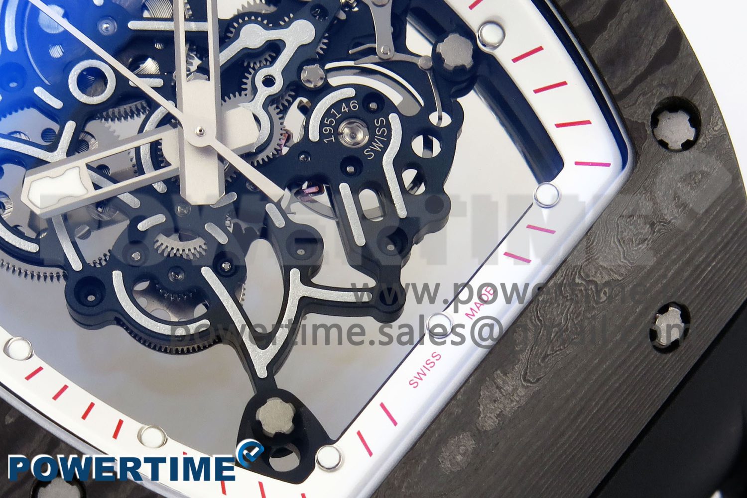 RM055 NTPT/Ti ZF 1:1 Best Edition White Bezel Black Crown on Rubber Strap RMUL2 Super Clone - Image 10