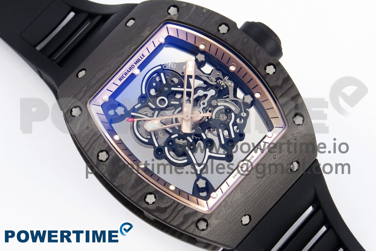 RM055 NTPT ZF 1:1 Best Edition Gold Bezel Black Crown on Rubber Strap RMUL2 Super Clone - Image 3