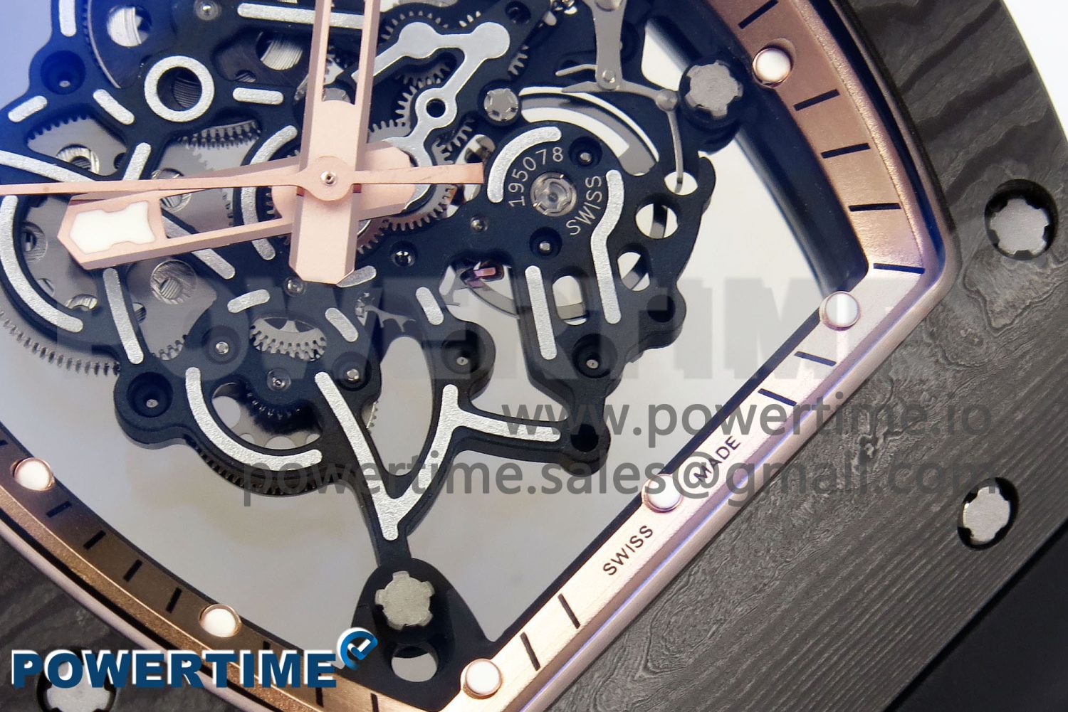 RM055 NTPT ZF 1:1 Best Edition Gold Bezel Black Crown on Rubber Strap RMUL2 Super Clone - Image 10