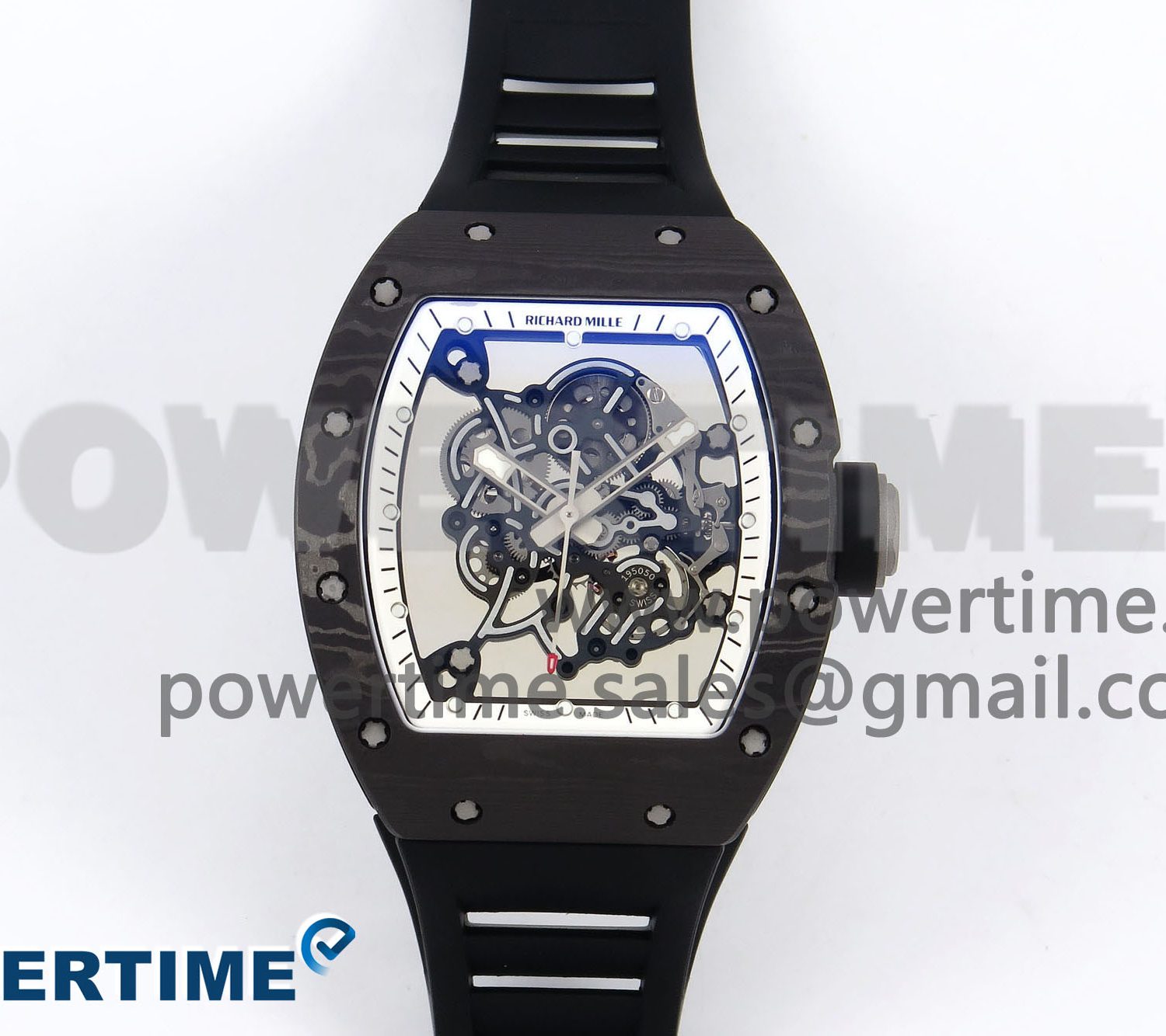 RM055 NTPT/Ti ZF 1:1 Best Edition White Bezel Black Crown on Rubber Strap RMUL2 Super Clone