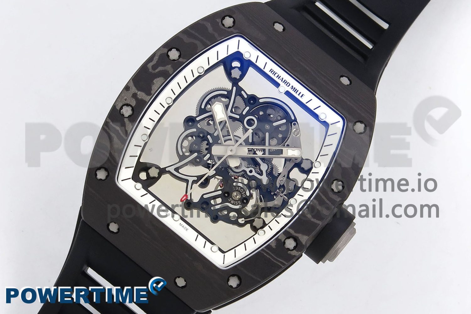RM055 NTPT/Ti ZF 1:1 Best Edition White Bezel Black Crown on Rubber Strap RMUL2 Super Clone - Image 2