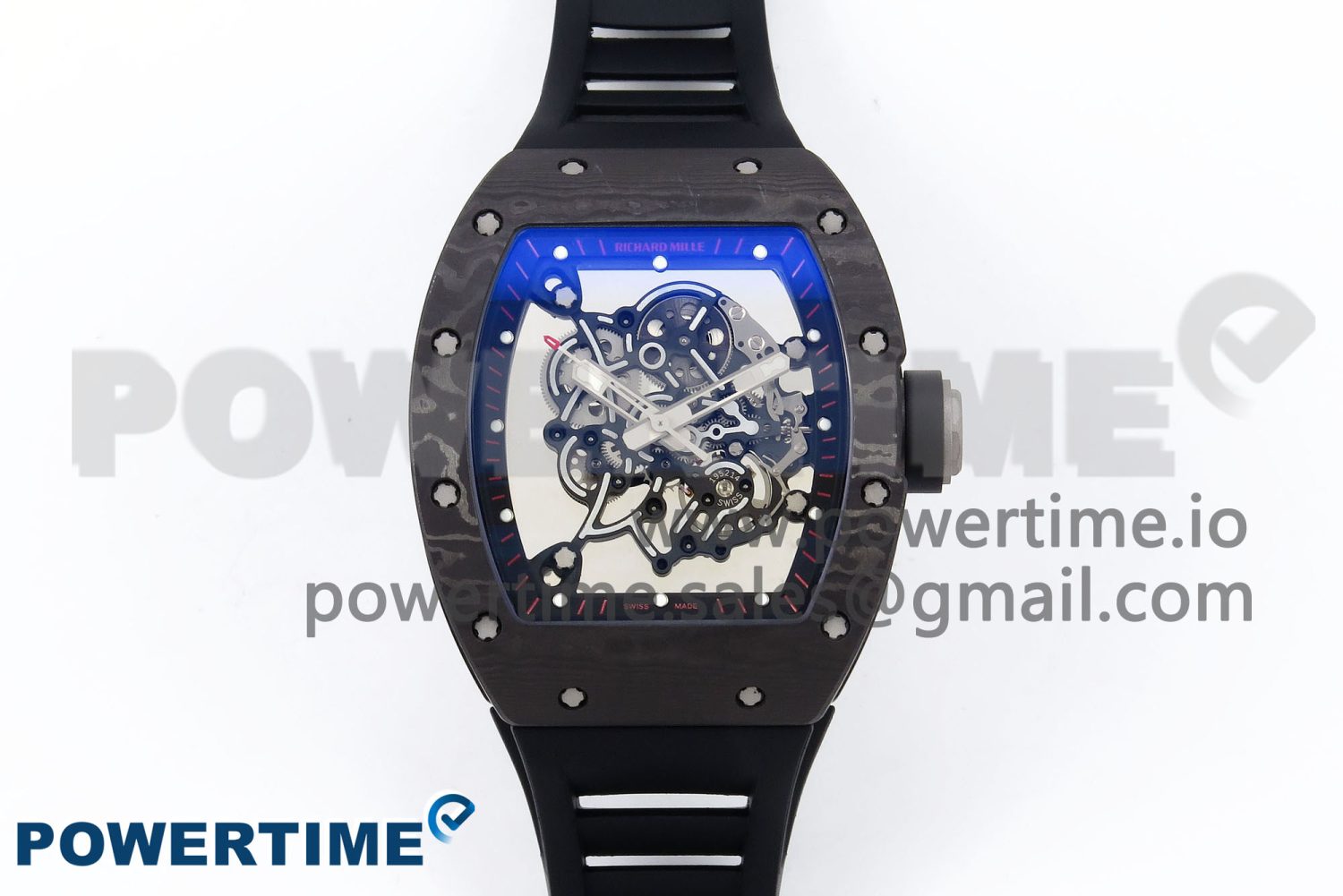 RM055 NTPT/Ti ZF 1:1 Best Edition Black Bezel Black Crown on Rubber Strap RMUL2 Super Clone - Image 1