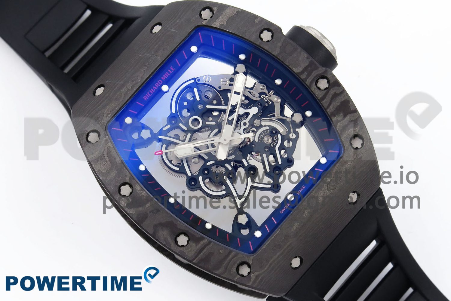 RM055 NTPT/Ti ZF 1:1 Best Edition Black Bezel Black Crown on Rubber Strap RMUL2 Super Clone - Image 3