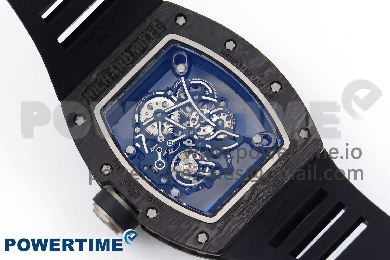 RM055 NTPT/Ti ZF 1:1 Best Edition Black Bezel Black Crown on Rubber Strap RMUL2 Super Clone - Image 8