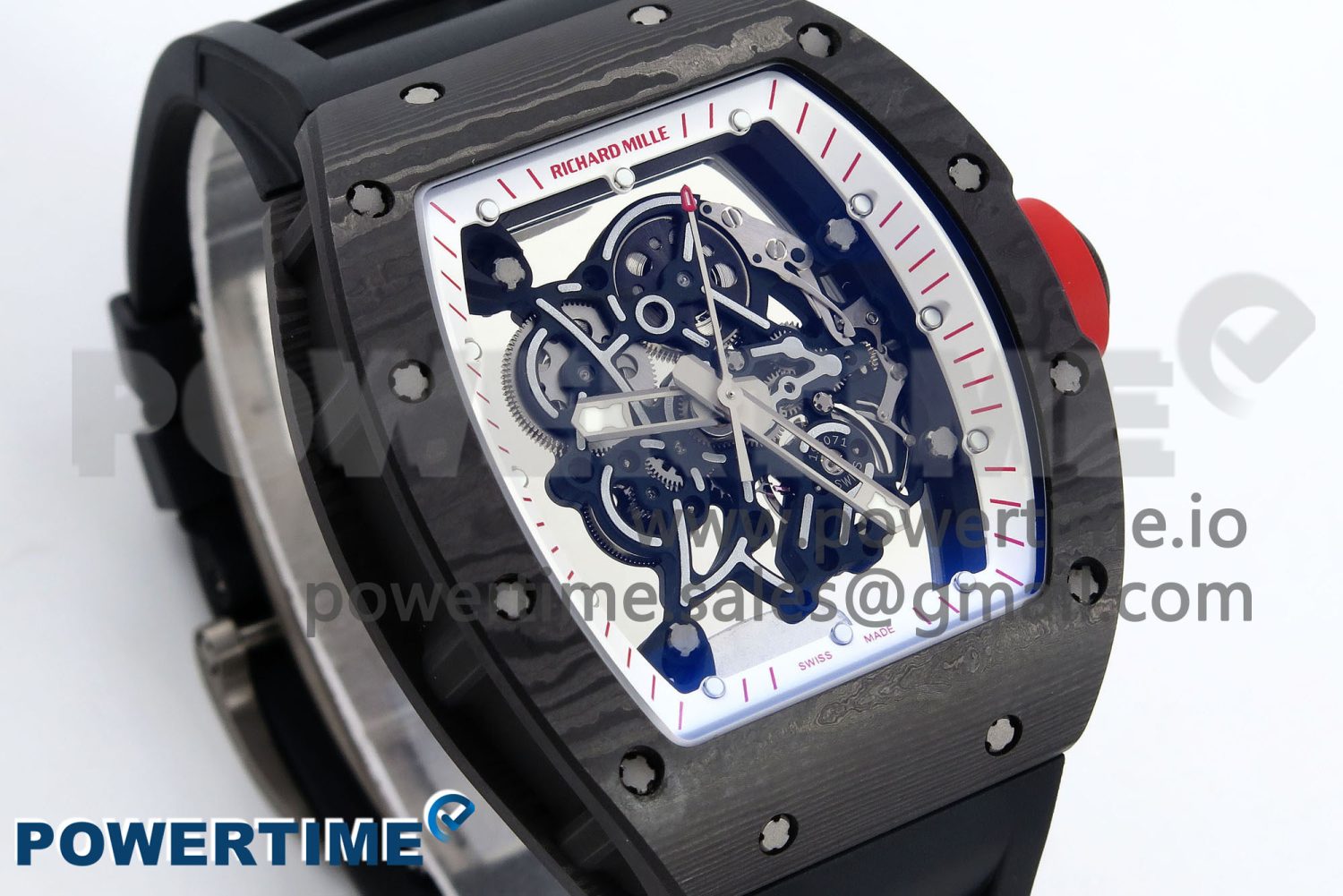 RM055 NTPT ZF 1:1 Best Edition White Bezel Red Crown on Black Rubber Strap RMUL2 Super Clone - Image 3