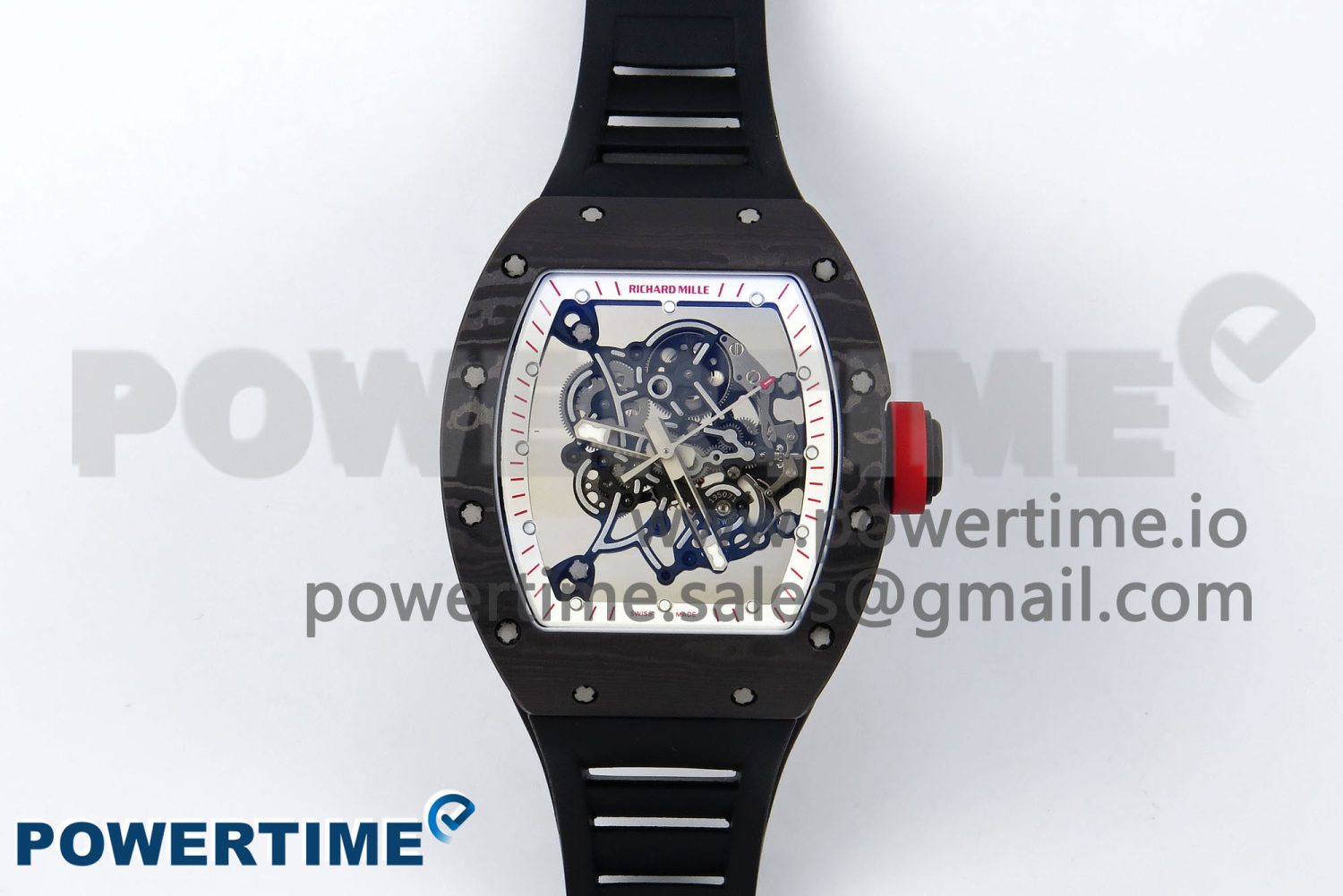 RM055 NTPT ZF 1:1 Best Edition White Bezel Red Crown on Black Rubber Strap RMUL2 Super Clone - Image 1