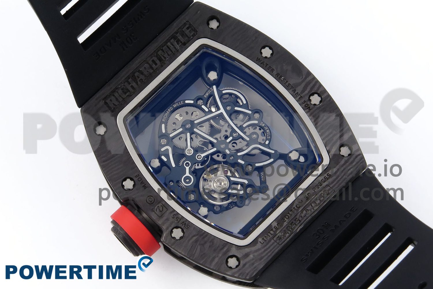 RM055 NTPT ZF 1:1 Best Edition White Bezel Red Crown on Black Rubber Strap RMUL2 Super Clone - Image 8