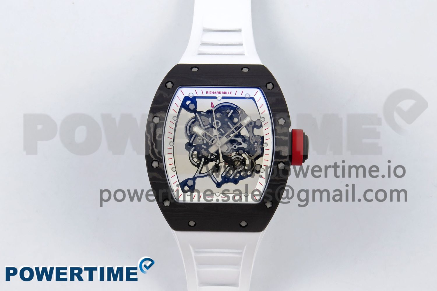 RM055 NTPT ZF 1:1 Best Edition White Bezel Red Crown on White Rubber Strap RMUL2 Super Clone - Image 1