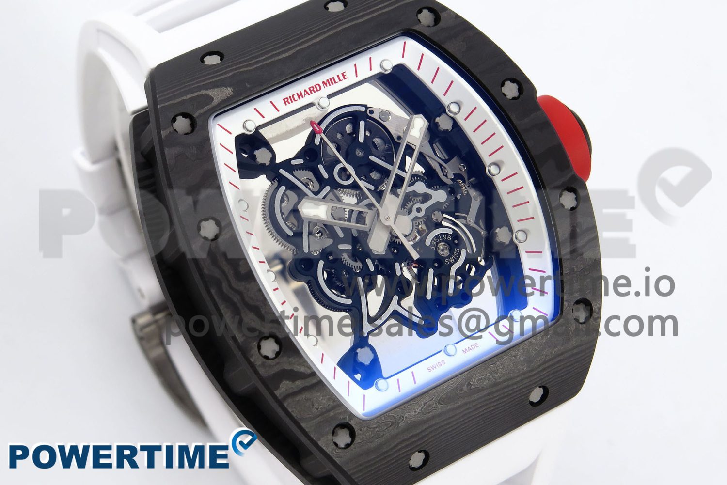 RM055 NTPT ZF 1:1 Best Edition White Bezel Red Crown on White Rubber Strap RMUL2 Super Clone - Image 3