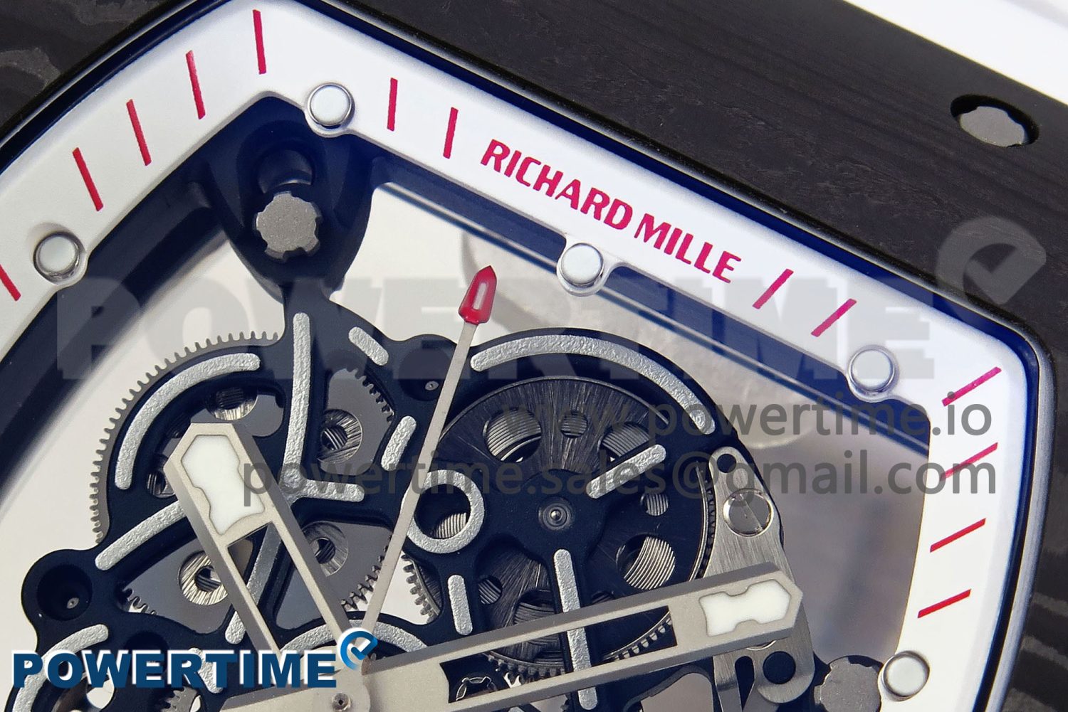 RM055 NTPT ZF 1:1 Best Edition White Bezel Red Crown on White Rubber Strap RMUL2 Super Clone - Image 9
