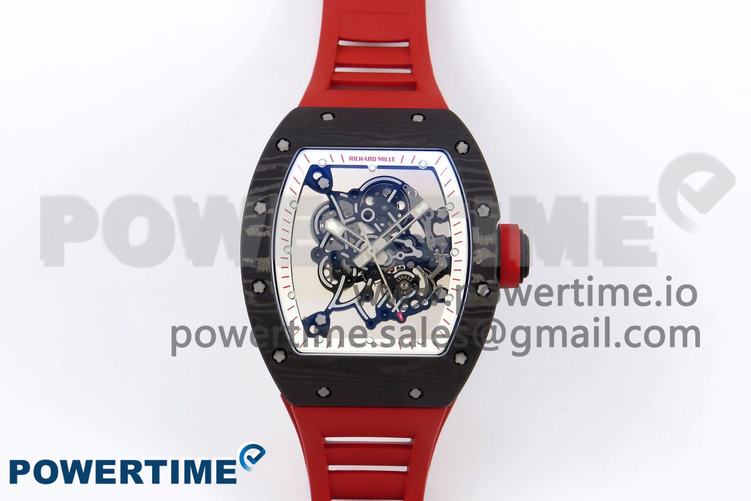 RM055 NTPT ZF 1:1 Best Edition White Bezel Red Crown on Red Rubber Strap RMUL2 Super Clone - Image 1