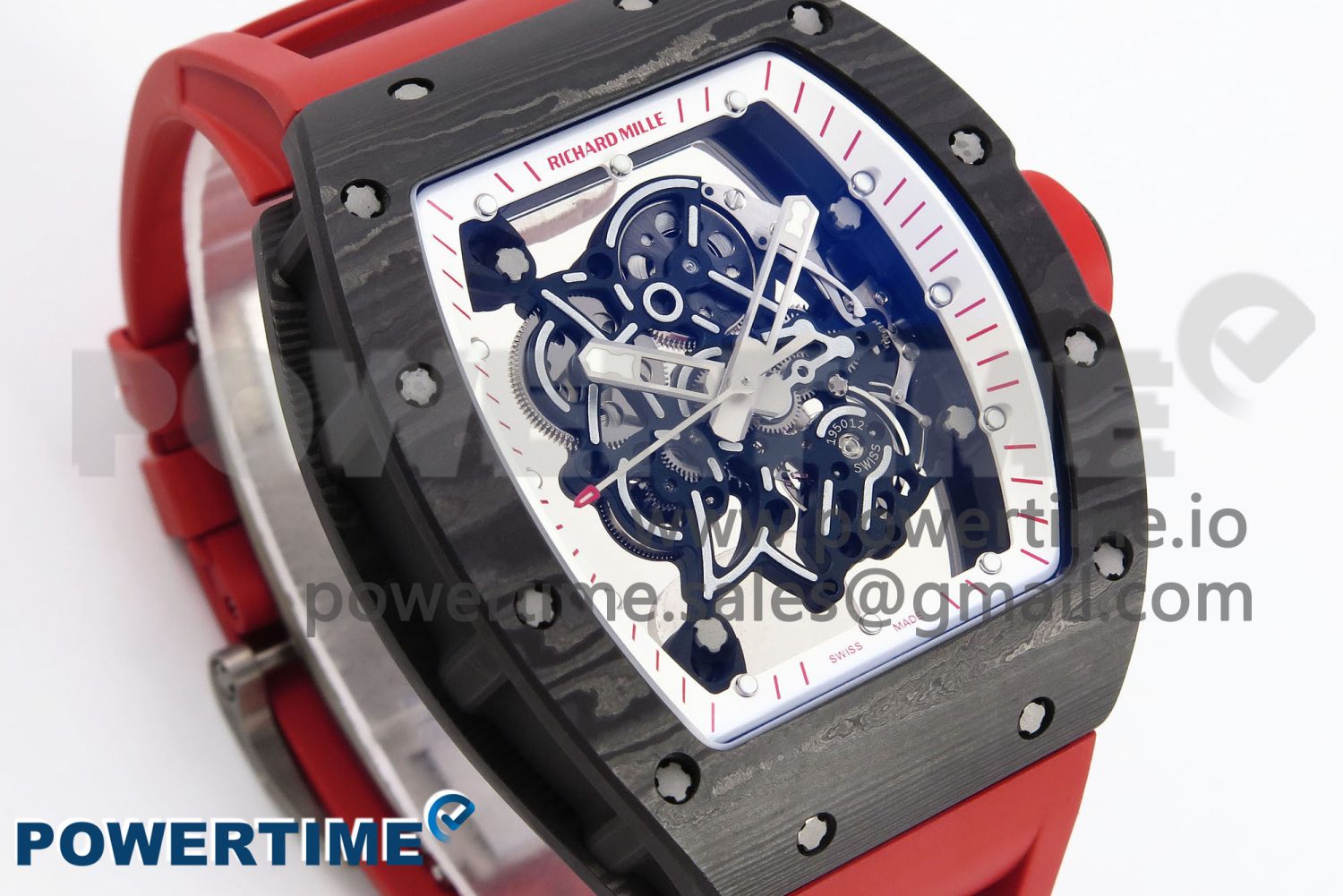 RM055 NTPT ZF 1:1 Best Edition White Bezel Red Crown on Red Rubber Strap RMUL2 Super Clone - Image 2