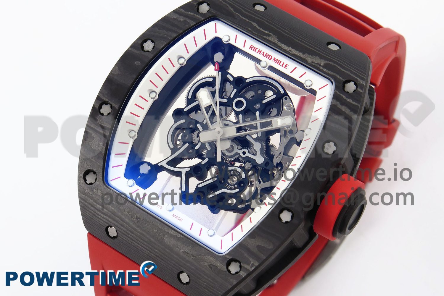 RM055 NTPT ZF 1:1 Best Edition White Bezel Red Crown on Red Rubber Strap RMUL2 Super Clone - Image 3