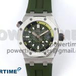 Royal Oak Offshore Diver 15720 IPF Best Edition Green Dial on Green Rubber Strap A4308 V2