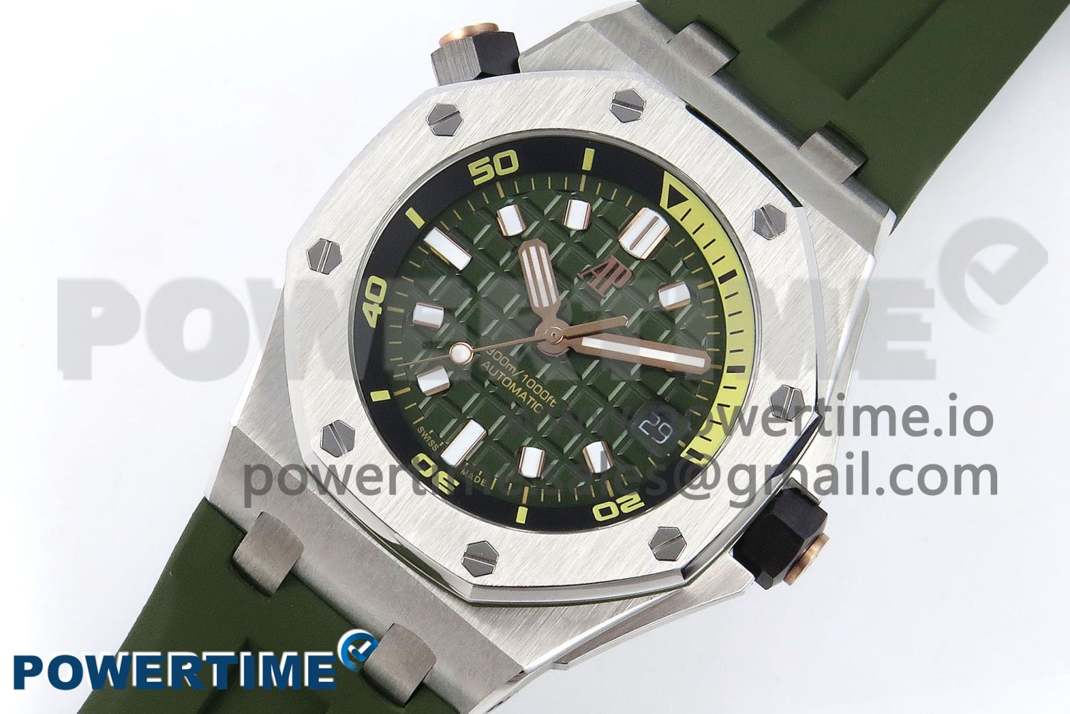 Royal Oak Offshore Diver 15720 IPF Best Edition Green Dial on Green Rubber Strap A4308 V2 - Image 2