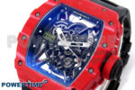 RM035-02 Red NTPT ZF 1:1 Best Edition Skeleton Dial on Black Rubber Strap RMAL1 Super Clone V6 - Image 2