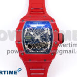 RM035-02 Red NTPT ZF 1:1 Best Edition Skeleton Dial on Red Rubber Strap RMAL1 Super Clone V6