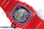 RM035-02 Red NTPT ZF 1:1 Best Edition Skeleton Dial on Red Rubber Strap RMAL1 Super Clone V6 - Image 8