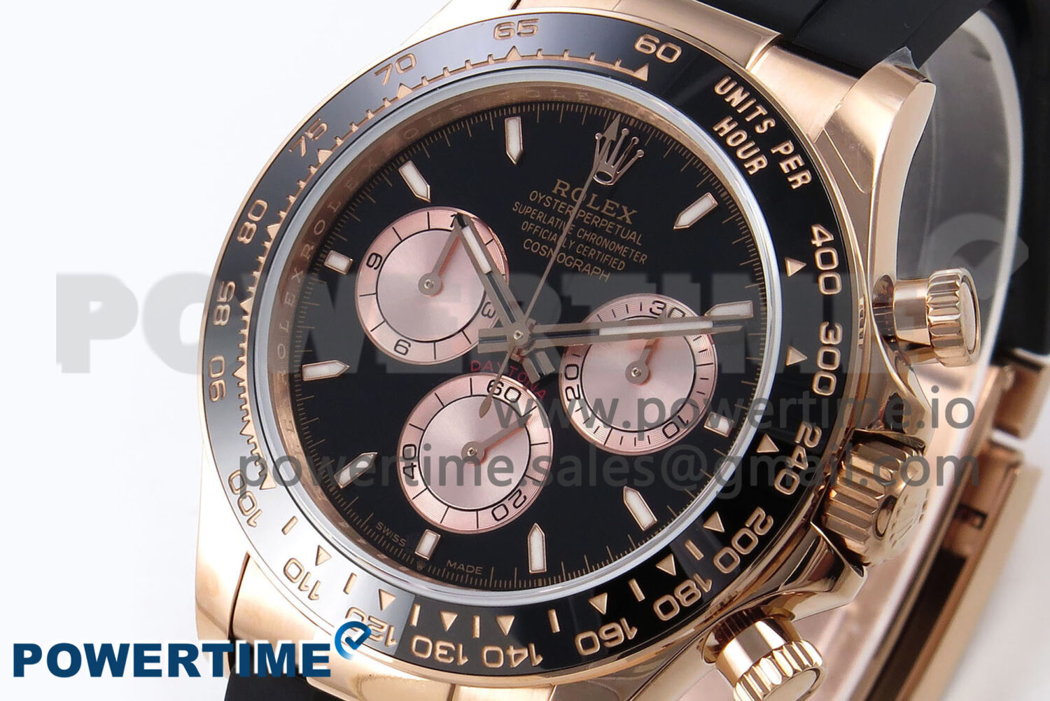 Daytona 126515 QF 1:1 Best Edition Black/RG Dial on Oysterflex Strap SH4131 V6 (Weighted) - Image 2