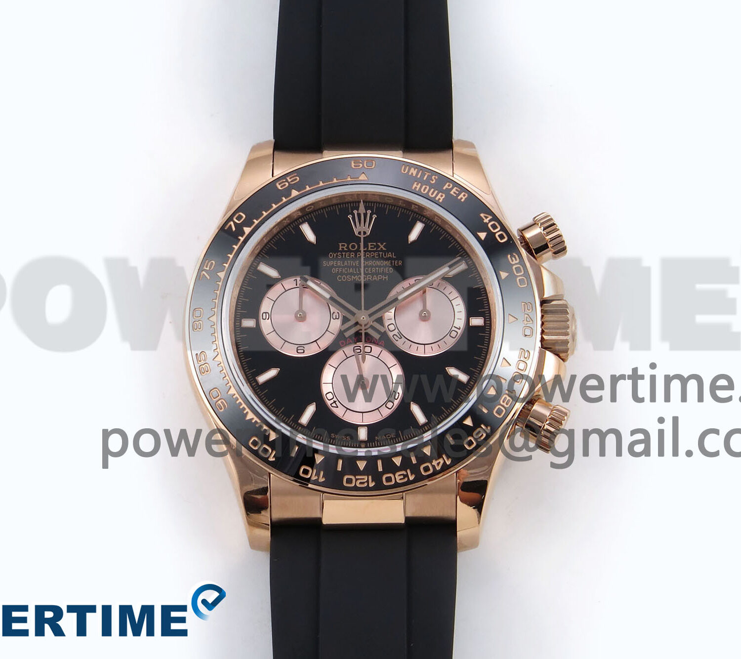 Daytona 126515 QF 1:1 Best Edition Black/RG Dial on Oysterflex Strap SH4131 V6 (Weighted)