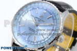 Navitimer Automatic 41mm SS TF 1:1 Best Edition Ice Blue Dial on Black Leather Strap A2824 - Image 2
