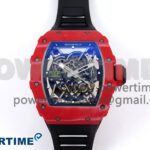RM035-02 Red NTPT ZF 1:1 Best Edition Skeleton Dial on Black Rubber Strap RMAL1 Super Clone V6