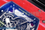 RM035-02 Red NTPT ZF 1:1 Best Edition Skeleton Dial on Black Rubber Strap RMAL1 Super Clone V6 - Image 4