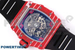 RM035-02 Red NTPT ZF 1:1 Best Edition Skeleton Dial on Black Rubber Strap RMAL1 Super Clone V6 - Image 8