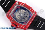 RM035-02 Red NTPT ZF 1:1 Best Edition Skeleton Dial on Black Rubber Strap RMAL1 Super Clone V6 - Image 9