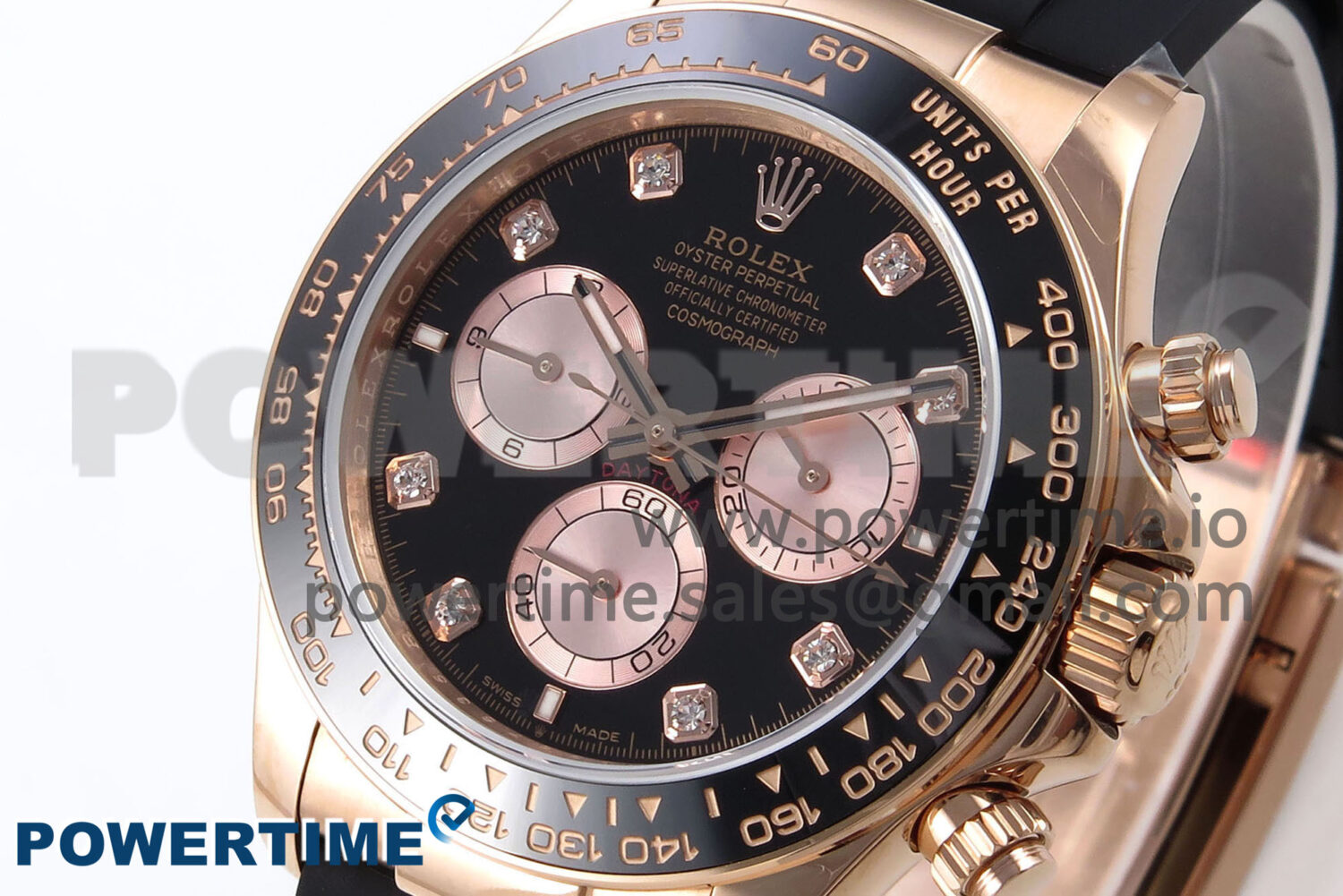 Daytona 126515 QF 1:1 Best Edition Black/RG Diamonds Dial on Oysterflex Strap SH4131 V6 (Weighted) - Image 2