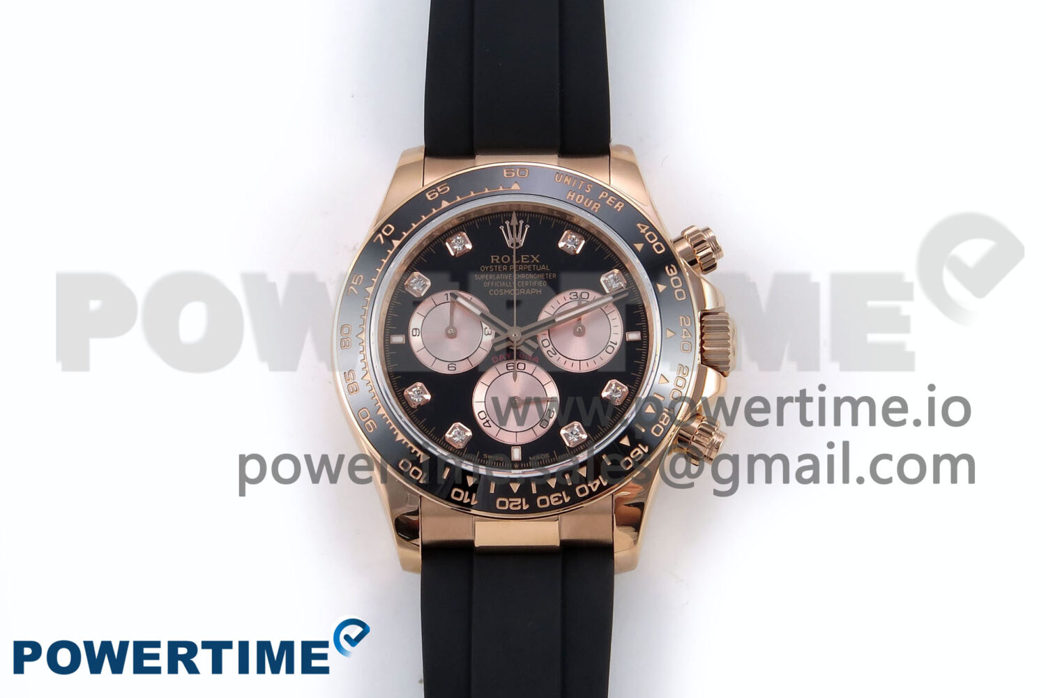 Daytona 126515 QF 1:1 Best Edition Black/RG Diamonds Dial on Oysterflex Strap SH4131 V6 (Weighted) - Image 1