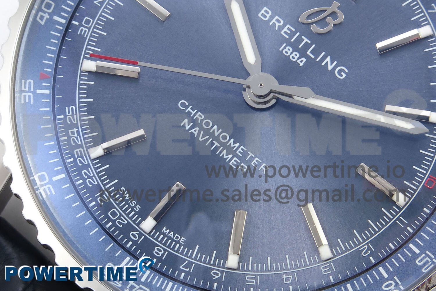 Navitimer Automatic 41mm SS TF 1:1 Best Edition Blue Dial on Black Leather Strap A2824 - Image 5