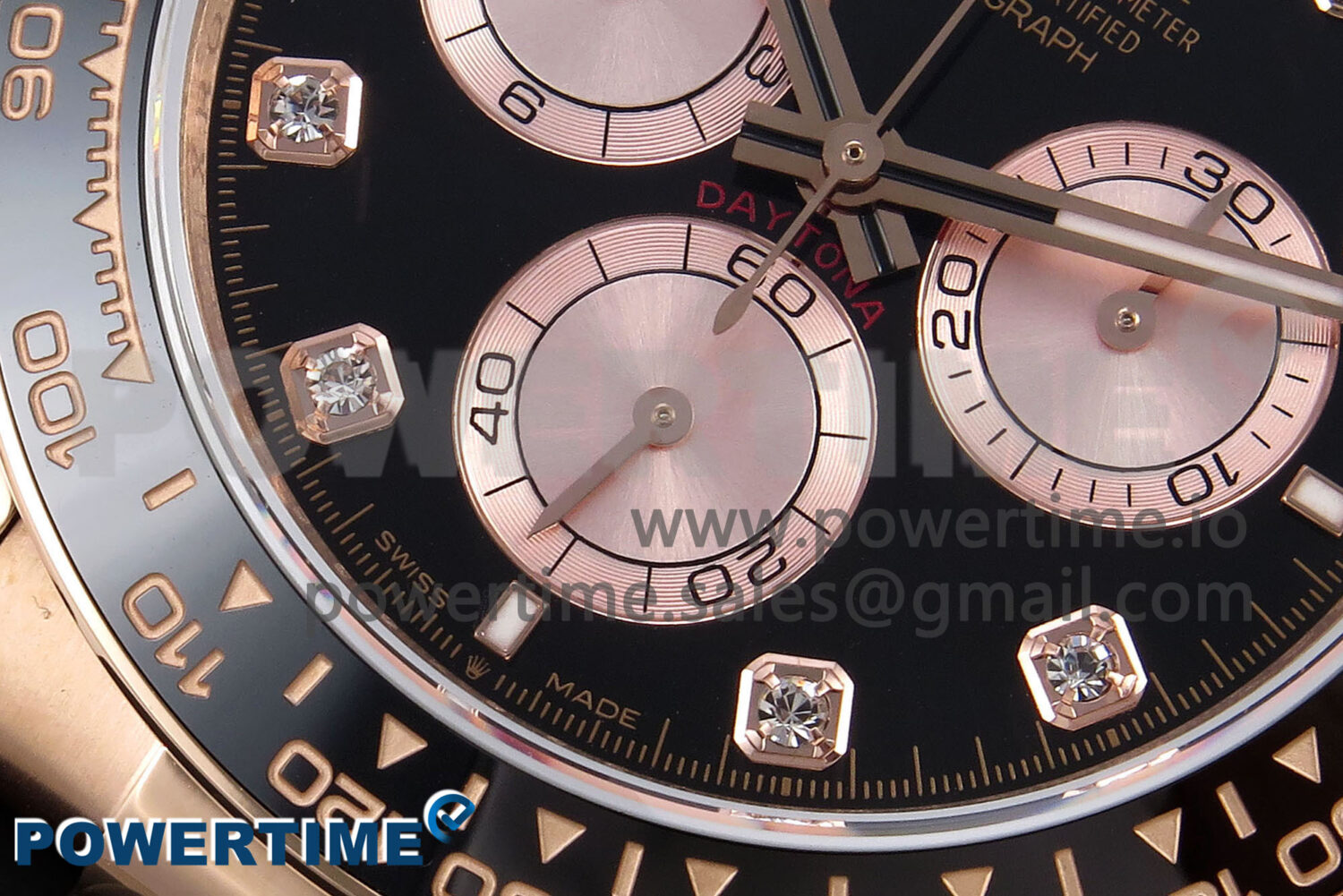 Daytona 126515 QF 1:1 Best Edition Black/RG Diamonds Dial on Oysterflex Strap SH4131 V6 (Weighted) - Image 5