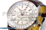 Navitimer Automatic 41mm SS/RG TF 1:1 Best Edition White Dial on Brown Leather Strap A2824 - Image 2