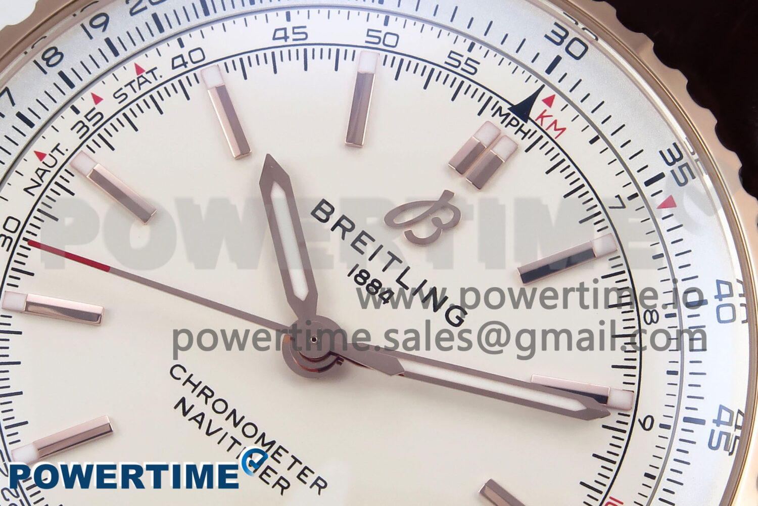 Navitimer Automatic 41mm SS/RG TF 1:1 Best Edition White Dial on Brown Leather Strap A2824 - Image 4