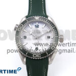 Planet Ocean 43.5mm SS VSF 1:1 Best Edition Green Bezel White Dial on Green Rubber Strap A8900 Super Clone
