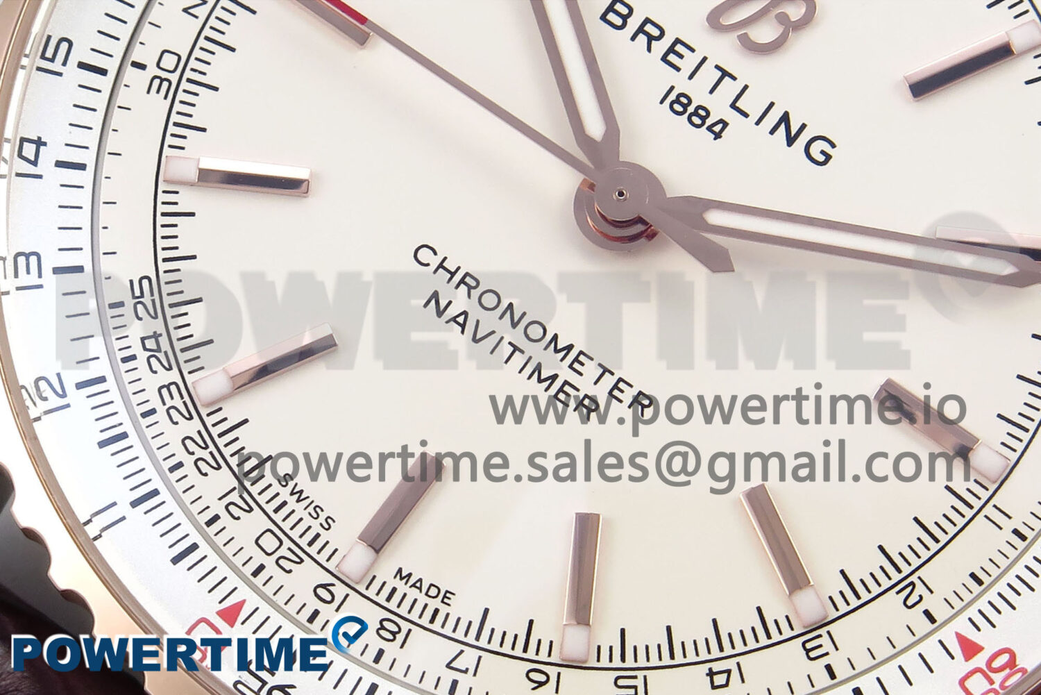 Navitimer Automatic 41mm SS/RG TF 1:1 Best Edition White Dial on Brown Leather Strap A2824 - Image 5