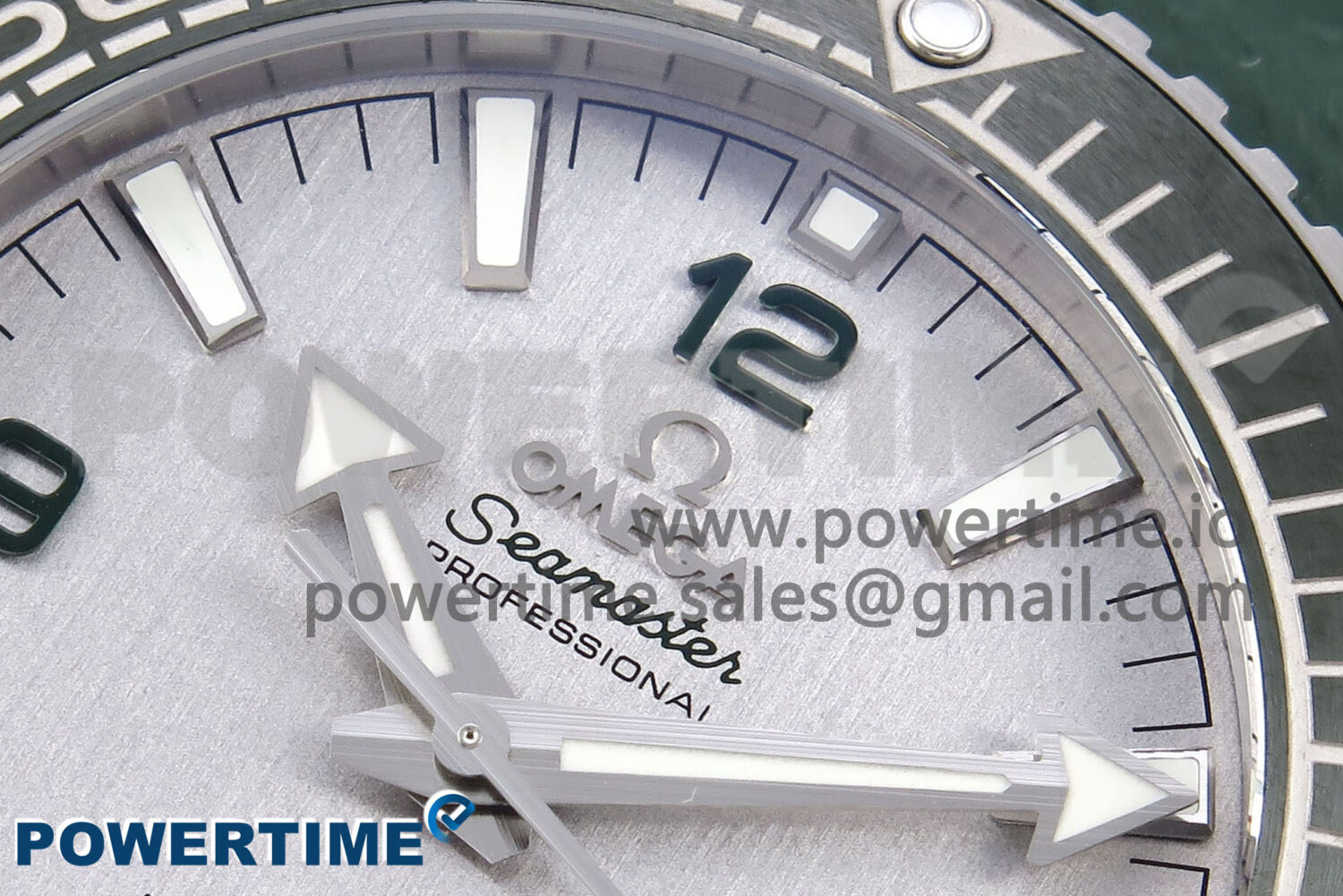 Planet Ocean 43.5mm SS VSF 1:1 Best Edition Green Bezel White Dial on Green Rubber Strap A8900 Super Clone - Image 4